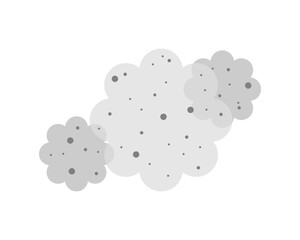 Obraz premium Gray PM2.5 dust particles air pollution icon flat vector design