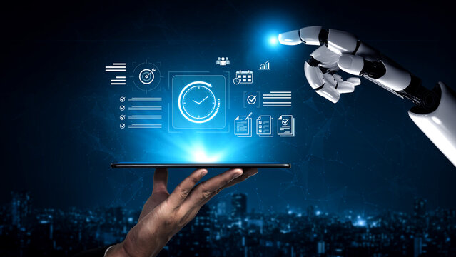 An AI assistant helps with time management by optimizing project schedules. This smart tool sets goals, tracks deadlines, and increases business productivity and efficiency. Fermion