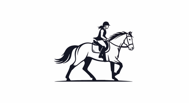 Horse and rider in silhouette, moving swiftly