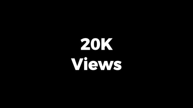 20k views on youtube on black background