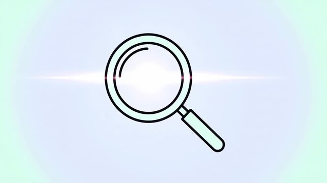 Animated Magnifying Glass Search Icon Loop Animation.