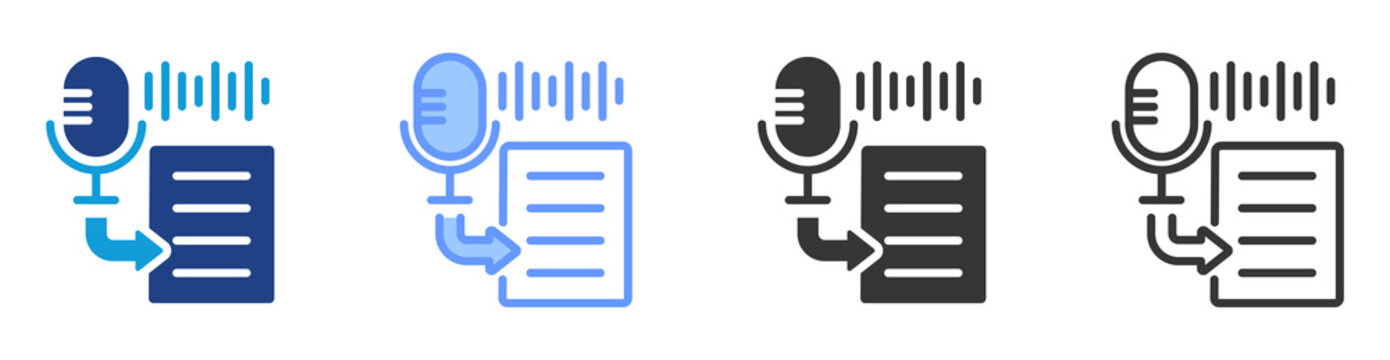 Voice Typing icon set multiple style collection