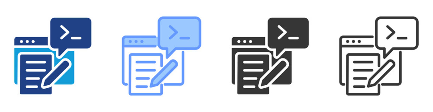 Writing Prompt icon set multiple style collection