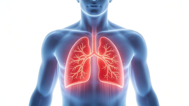 Human lungs anatomy illustration