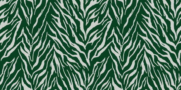 Dark forest green and silver zebra print for luxury interior and premium packaging