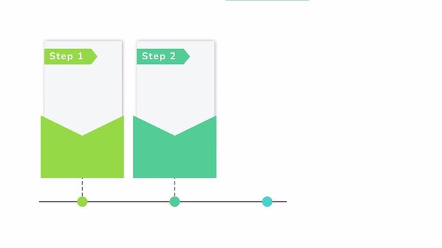 Medical data infographic 4 steps template animation. Sequence options 4K video. Animated blank diagram visualization. Process layout empty design element. Motion graphics