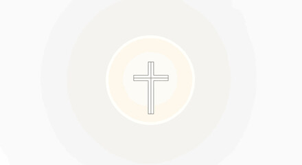 Fototapeta premium Minimalist Cross Symbol on White Background for Religious Design.