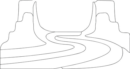 Fototapeta premium Simple Road and Mountains