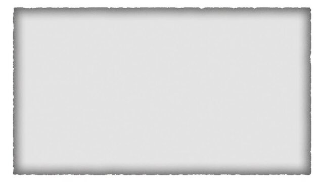 Grunge paper frame border with rough edges and transparent background, 4K Video