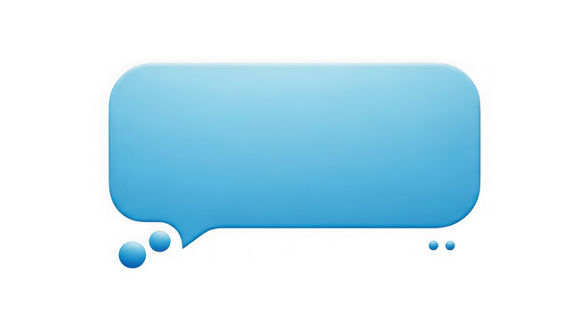 Blue speech bubble icon with gradient effect isolated on transparent background for chat or dialogue