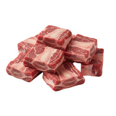 Fototapeta premium Raw beef short ribs pile isolated on a transparent background