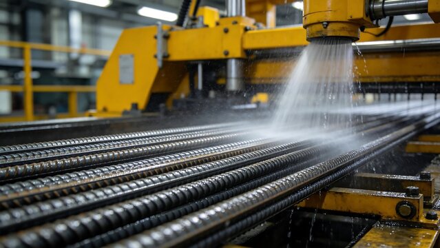 Industrial machine cooling steel bars