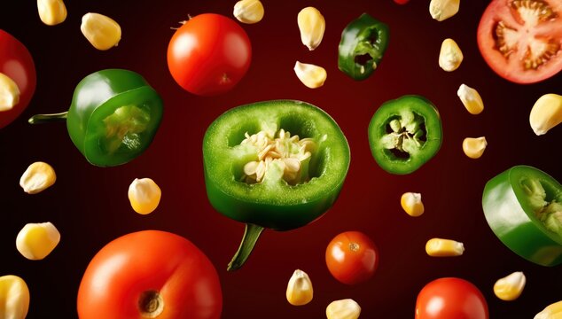 Fresh vegetable ingredients for delicious dishes, close up