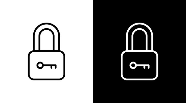 Lock White Icon Set Design