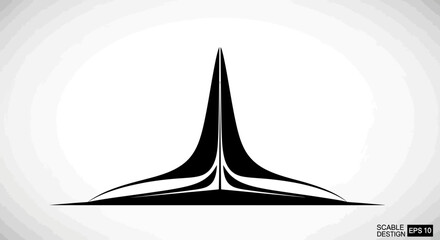 Fototapeta premium Abstract Stylized Winged Shape With Subtle Curves And Pointed Apex