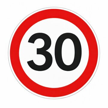Speed Limit Sign: A Close-up View of a 30 km/h Sign