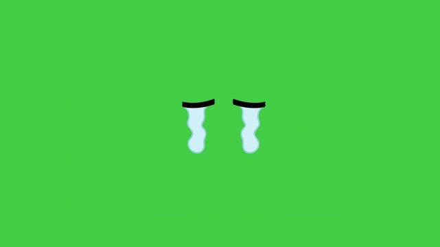 Cartoon eyes crying with tears, emotional animated expression perfect for storytelling, emojis, and character animation.
