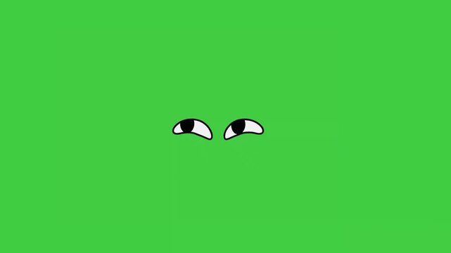 Cartoon eyes looking to the right with expressive movement, isolated animation suitable for overlays and character design.
