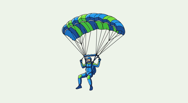Adventure Skydiving Sport Illustration Descending From The Sky