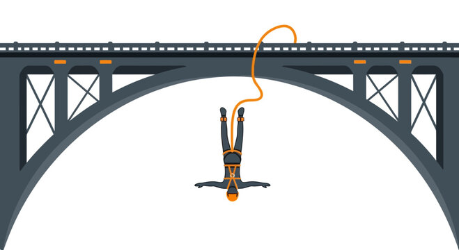 Adrenaline Junkie Takes Leap From Grand Bridge with Bungee Cord