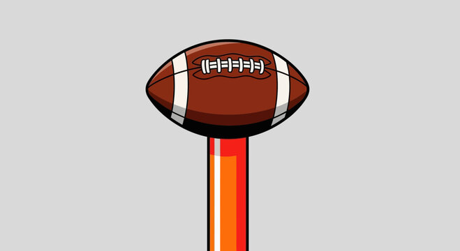 American Football Resting On A Goal Post Minimalist Style