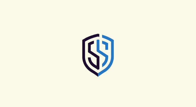 Elegant Shield Logo Featuring the Letters SS in a Modern Design.