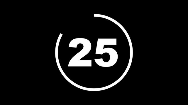 Circle countdown timer 30 seconds animation from 30 to 0 seconds, 30 Seconds countdown timer, Countdown timer, circle countdown animation for special deal Promotions. 4K video