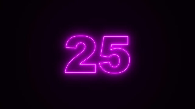 30 Second Countdown Neon blue Light Animation in 4K. Neon countdown timer from 30 to 0 seconds on black Solid Background. Neon Circle countdown timer animation from 30 to 0 second animation.