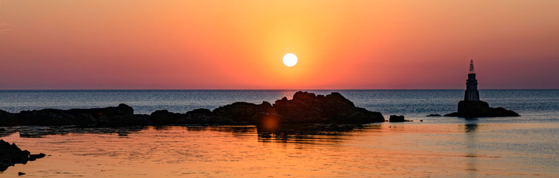 lighthouse at sunset