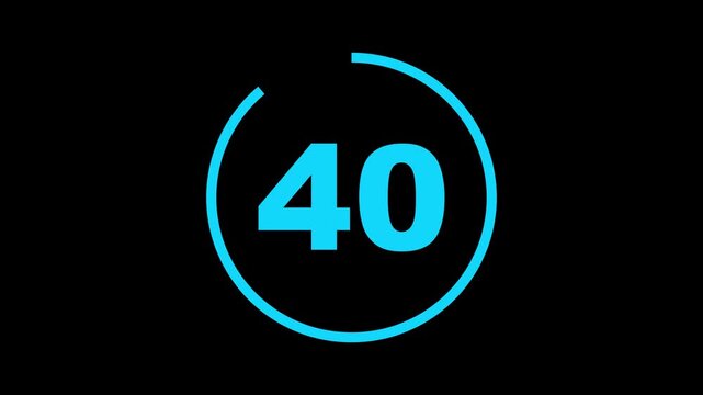 Circle countdown timer 45 seconds animation from 45 to 0 seconds, 45 Seconds countdown timer, Countdown timer, circle countdown animation for special deal Promotions. 4K video
