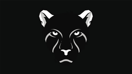 Fototapeta premium Elegant Silhouette of a Majestic Cheetah Against a Black Background.