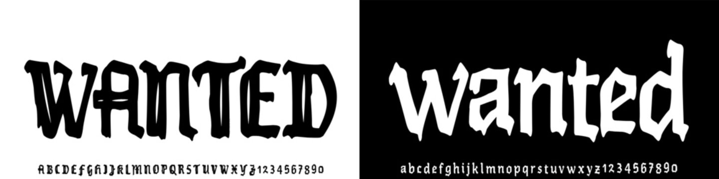 Wanted Font,Rough horror brush font with sharp strokes, perfect for Halloween posters, horror titles, and dark themed designs.handwritten vector illustration 
