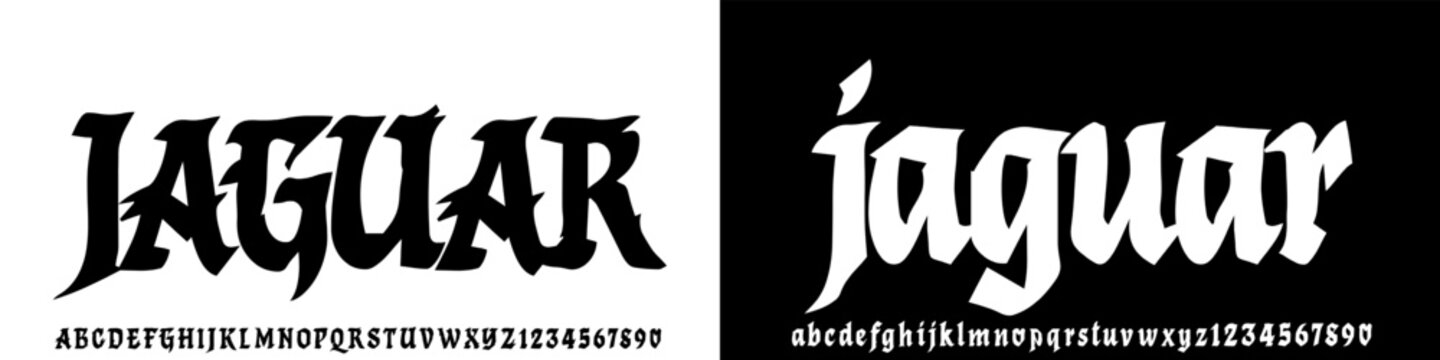 Jaguar Font, Rough horror brush font with sharp strokes, perfect for Halloween posters, horror titles, and dark themed designs.handwritten vector illustration