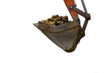 Loading road debris with an excavator into dump truck © Igor