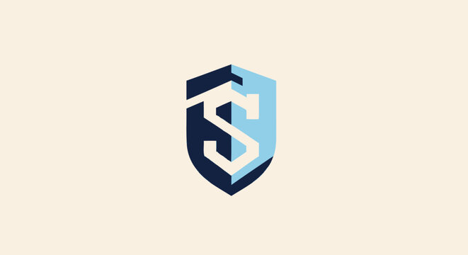 Elegant Shield Logo Design with Initial Letters in Modern Style.