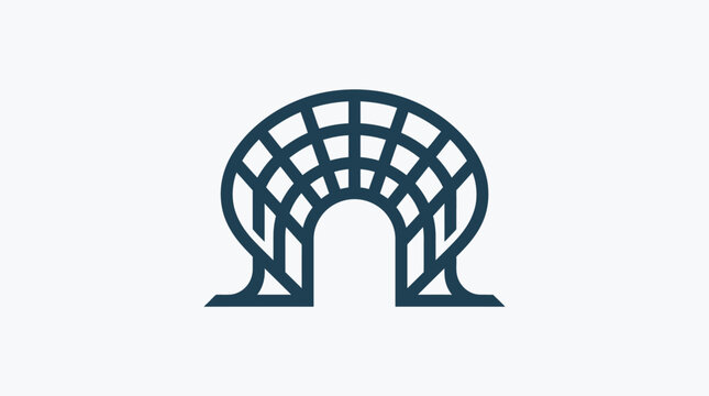 Abstract Archway Logo Design in Teal