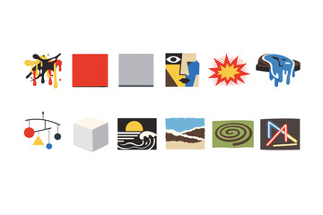 Fototapeta premium Abstract Art Icons Collection