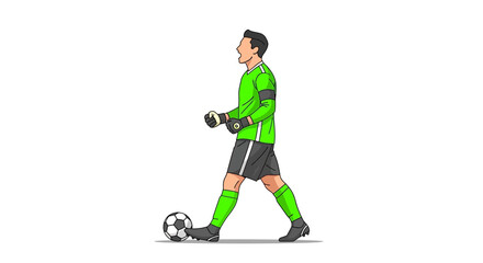 Fototapeta premium Athletic Goalkeeper Preparing For A Crucial Soccer Play