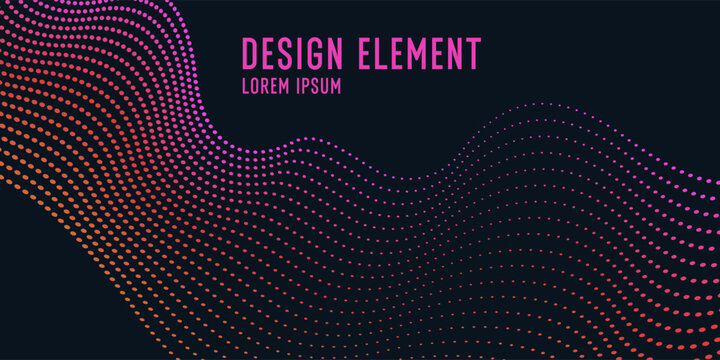 Bright poster with dynamic waves. Vector illustration	