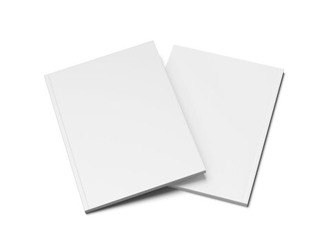 White Blank Softcover Book Mockup 3D Rendering Front Cover and Back Cover