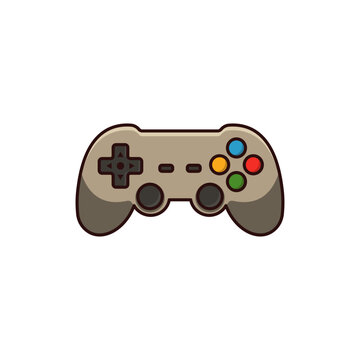 Game Controller Cartoon Icon Flat Vector Illustration