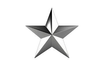 Obraz premium Silver 3d star symbol representing award, success, excellence, achievement, victory, quality, and leadership