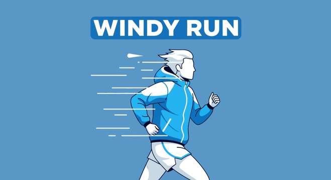 Dynamic Athlete In Motion Against A Vivid Blue Backdrop