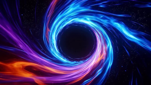 Colorful swirling vortex in space