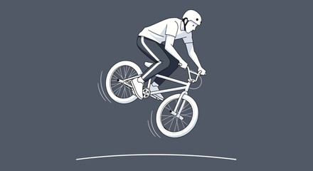 Naklejka premium Dynamic Bmx Rider Executes Aerial Bicycle Stunt