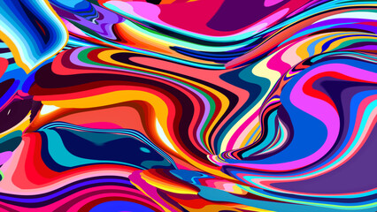 Obraz premium Vibrant Abstract Liquid Swirl Pattern with Bold Colors