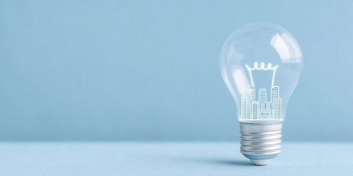 Neon brainstorming lights up an idea of creativity and innovation, letting imagination find a solution and a vibrant cybernetic city strategy.
