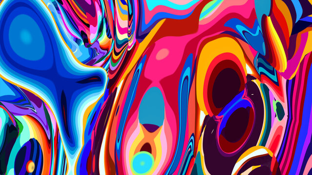 Vibrant Abstract Colorful Liquid Shapes in Dynamic Movement