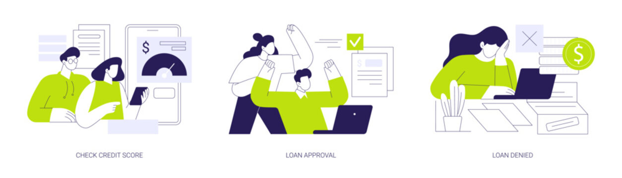 Bank loan service isolated cartoon vector illustrations se