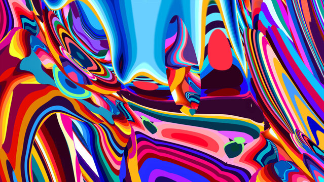Vibrant abstract colorful swirl pattern with dynamic shapes